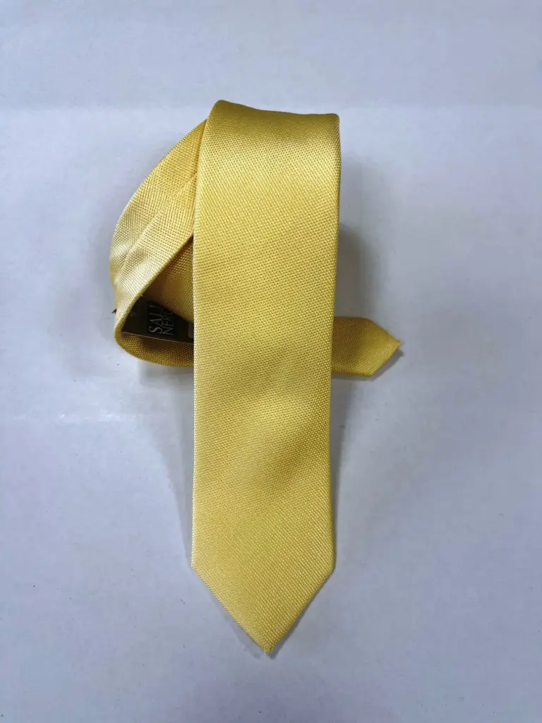 Corbata microfibra falso liso 6 cm. Amarillo