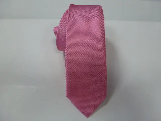 Corbata microfibra falso liso 6 cm. Rosa