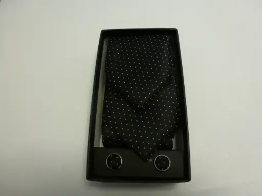 [1572-1] Conjunto corbata, pañuelo y gemelos