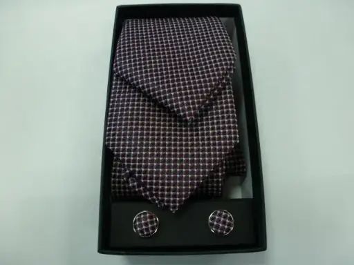 [1579-3] Conjunto corbata, pañuelo y gemelos