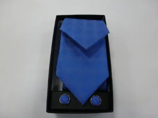 [1582-2] Conjunto corbata, pañuelo y gemelos