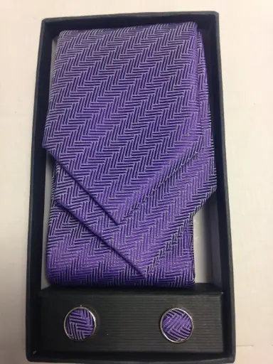 [1582-4] Conjunto corbata, pañuelo y gemelos