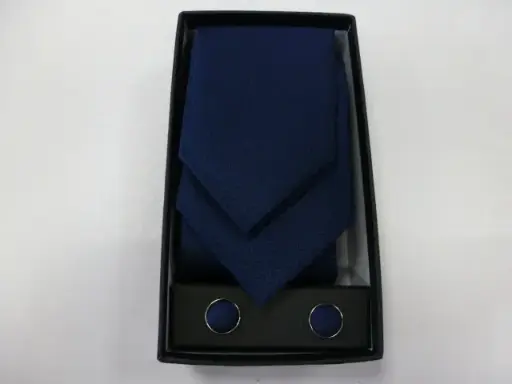 [1586-1] Conjunto corbata, pañuelo y gemelos