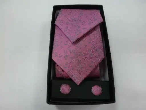 [1588-1] Conjunto corbata, pañuelo y gemelos