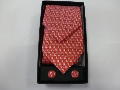 [1589-2] Conjunto corbata, pañuelo y gemelos