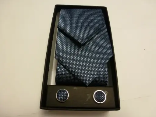 [1591-1] Conjunto corbata, pañuelo y gemelos