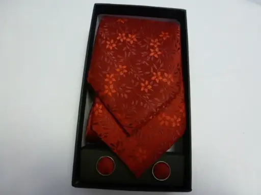 [1574-2] Conjunto corbata, pañuelo y gemelos