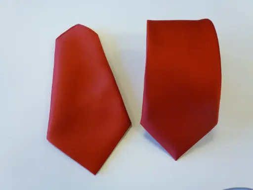 [601-6] Corbata raso 8 cm, pañuelo rojo