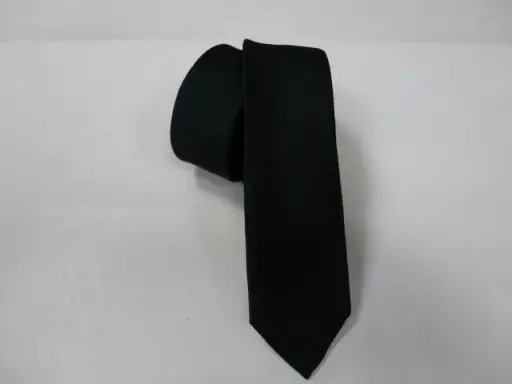 [6101-1] Corbata microfibra falso liso 6 cm. Negro