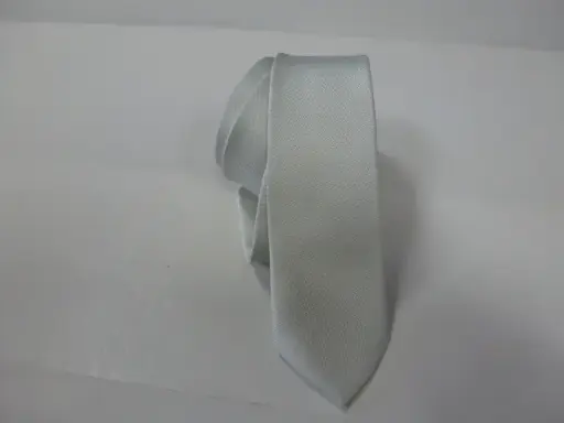 [6101-4] Corbata microfibra falso liso 6 cm. Gris claro