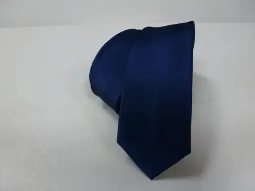 [6102-1] Corbata microfibra falso liso 6 cm. Azul marino