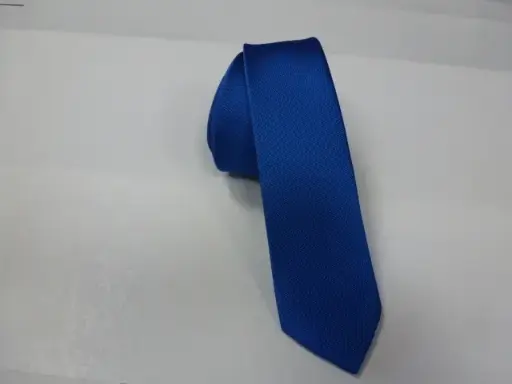 [6102-2] Corbata microfibra falso liso 6 cm. Azul añil
