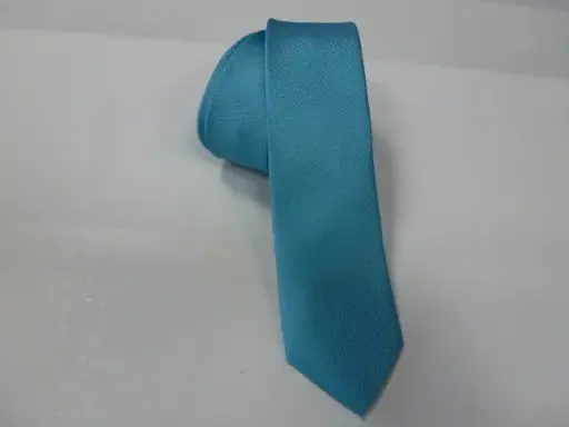 [6103-2] Corbata microfibra falso liso 6 cm. Azul turquesa