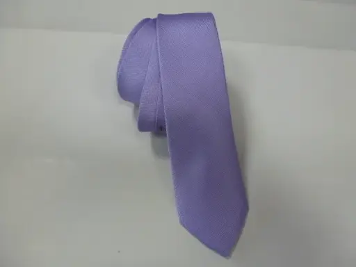 [6103-3] Corbata microfibra falso liso 6 cm. Malva