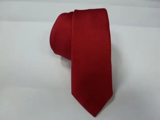 [6105-3] Corbata microfibra falso liso 6 cm. Rojo