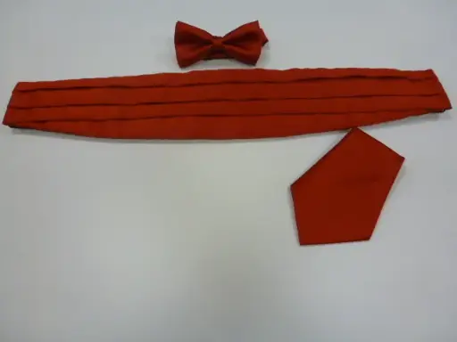 [C601-6] Fajín, pajarita y pañuelo caballero rojo