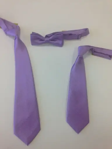 [N8003-3] Nudo grande, pequeño, fajín, pajarita falso liso morado