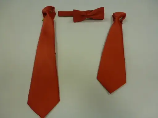 [N8005-3] Nudo grande, pequeño, fajín, pajarita falso liso rojo coral