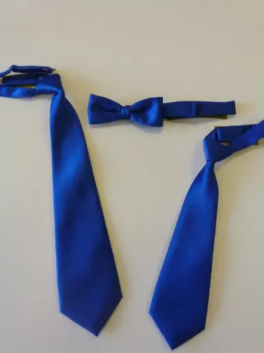 [N8010-1] Nudo grande, pequeño, fajín, pajarita falso liso azulon