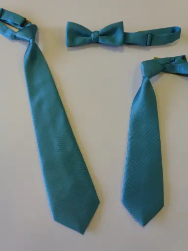 [N8010-2] Nudo grande, pequeño, fajín, pajarita falso liso turquesa